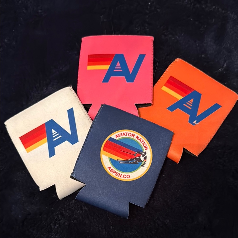 Aviator Nation Aspen koozie set - navy, pink, orange and white never used - Picture 2 of 2